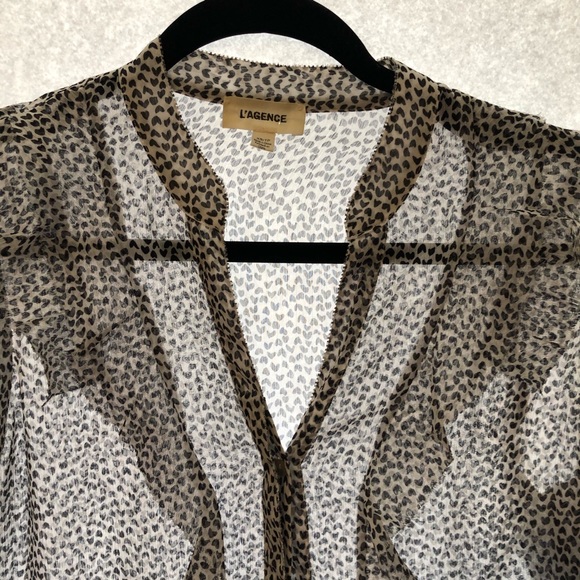 L’agence XS Nadine ruffled heart blouse sheer - Picture 5 of 12